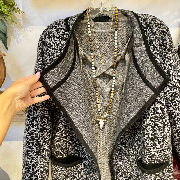 Anthropologie Cynthia Rowley wool duster length sweater changeable style - Picture 5 of 14